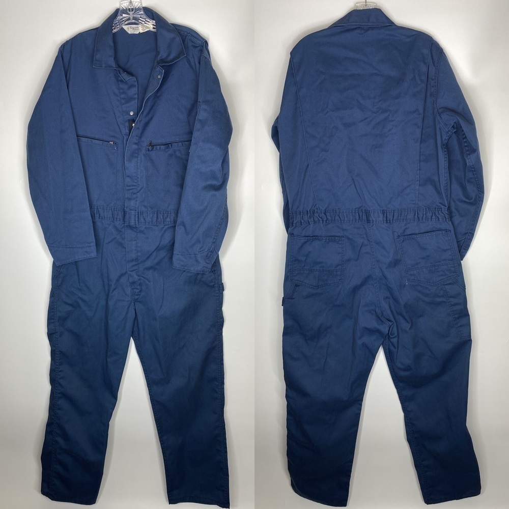 Vintage Key Imperial Blue Coveralls USA Workwear Mechanic Size 44 Long